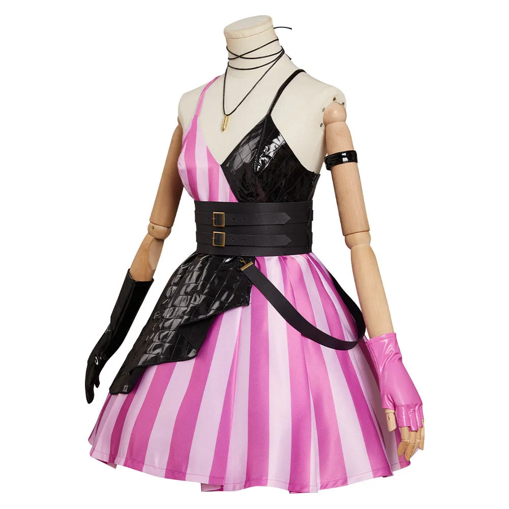 LoL Jinx Cosplay Costume Goth Lolita Dress Outfits Halloween Carnival Suit