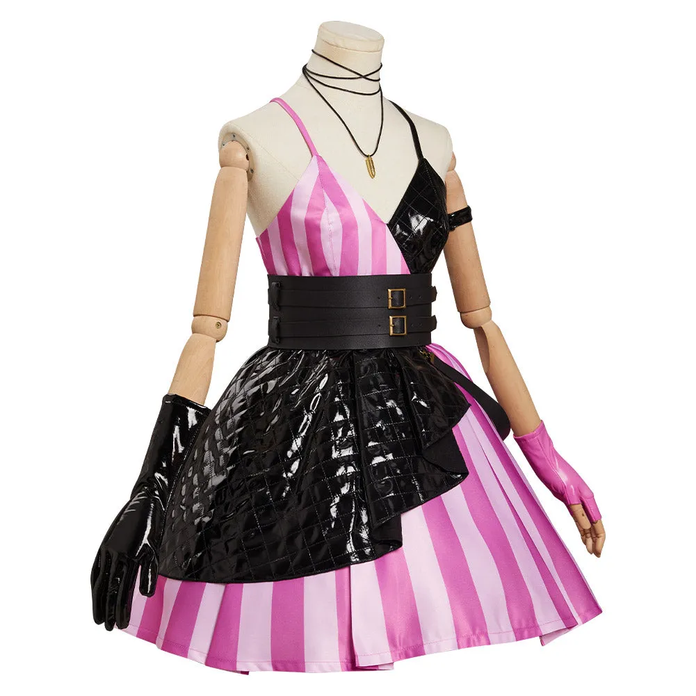 LoL Jinx Cosplay Costume Goth Lolita Dress Outfits Halloween Carnival Suit