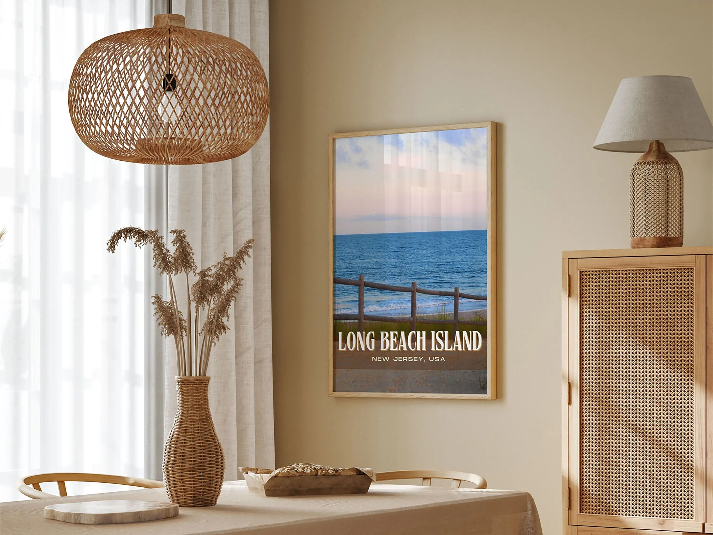 Long Beach Island Retro Wall Art, New Jersey, USA
