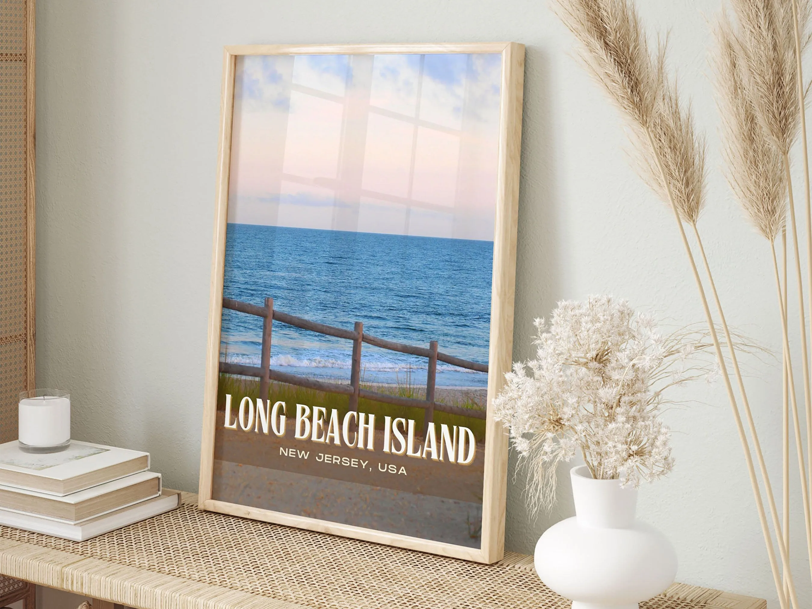 Long Beach Island Retro Wall Art, New Jersey, USA