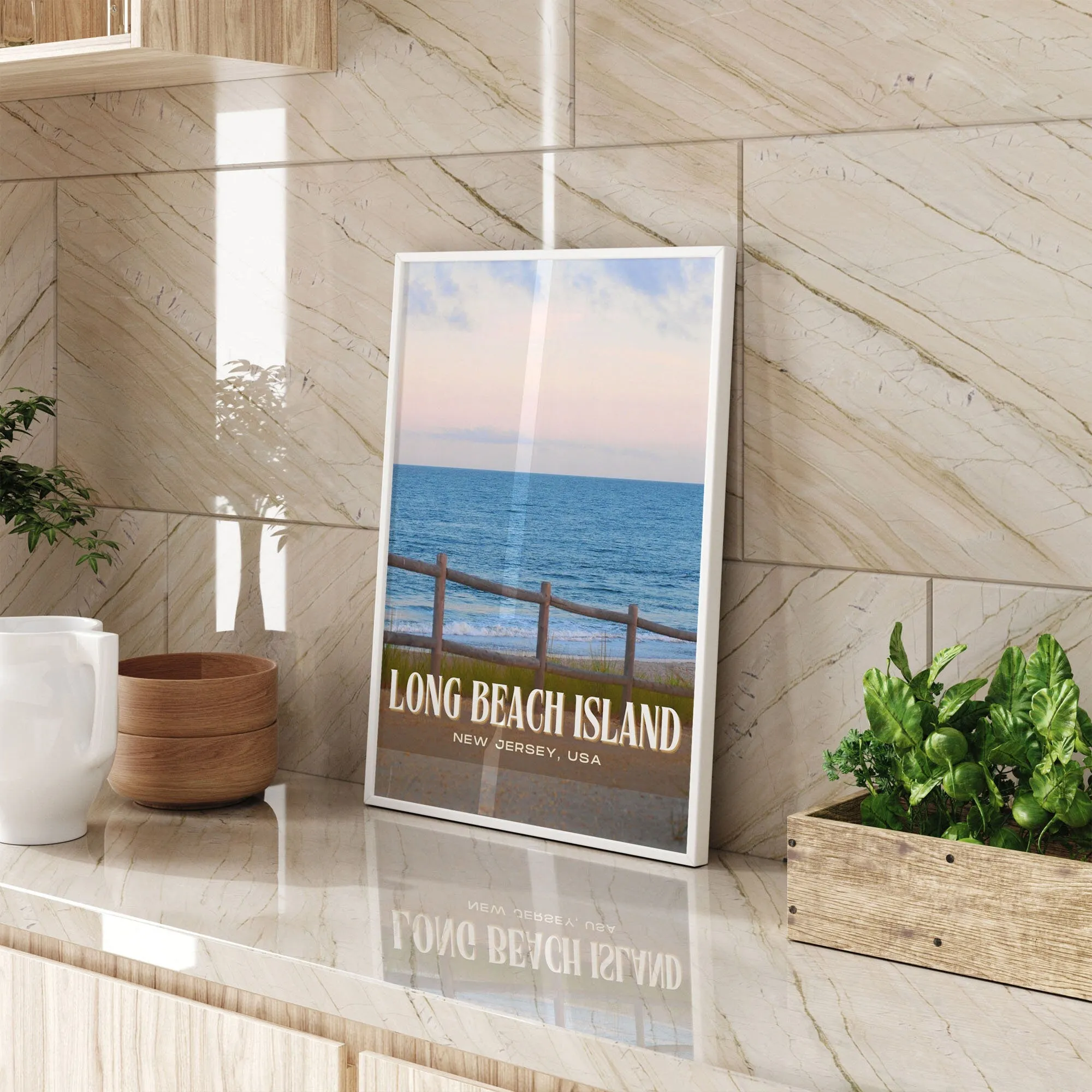 Long Beach Island Retro Wall Art, New Jersey, USA