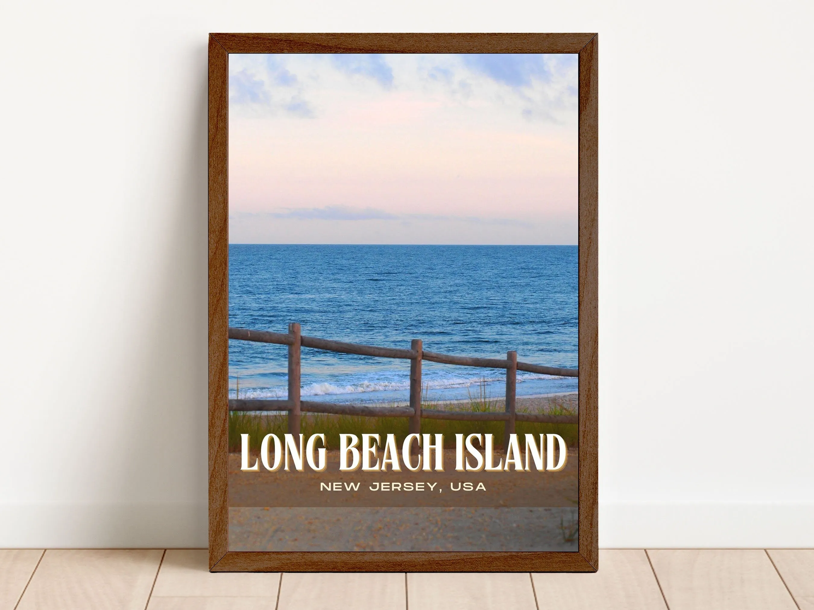 Long Beach Island Retro Wall Art, New Jersey, USA
