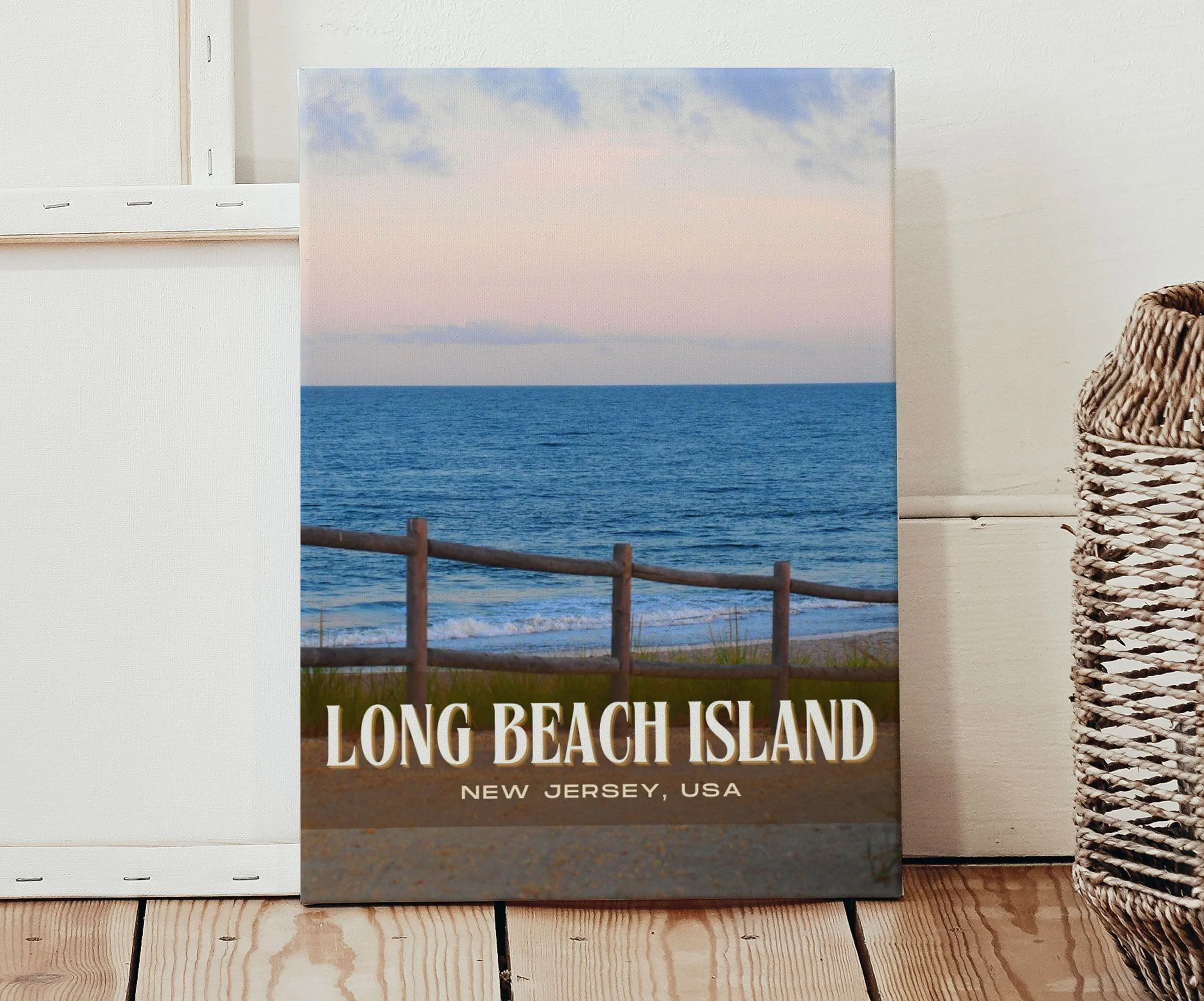 Long Beach Island Retro Wall Art, New Jersey, USA