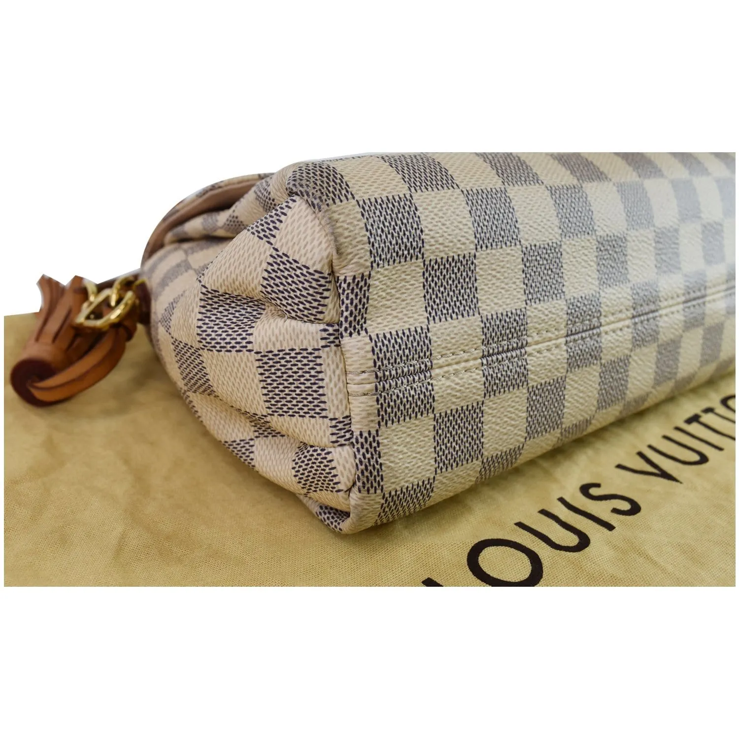 LOUIS VUITTON Croisette Damier Azur Shoulder Crossbody Bag White