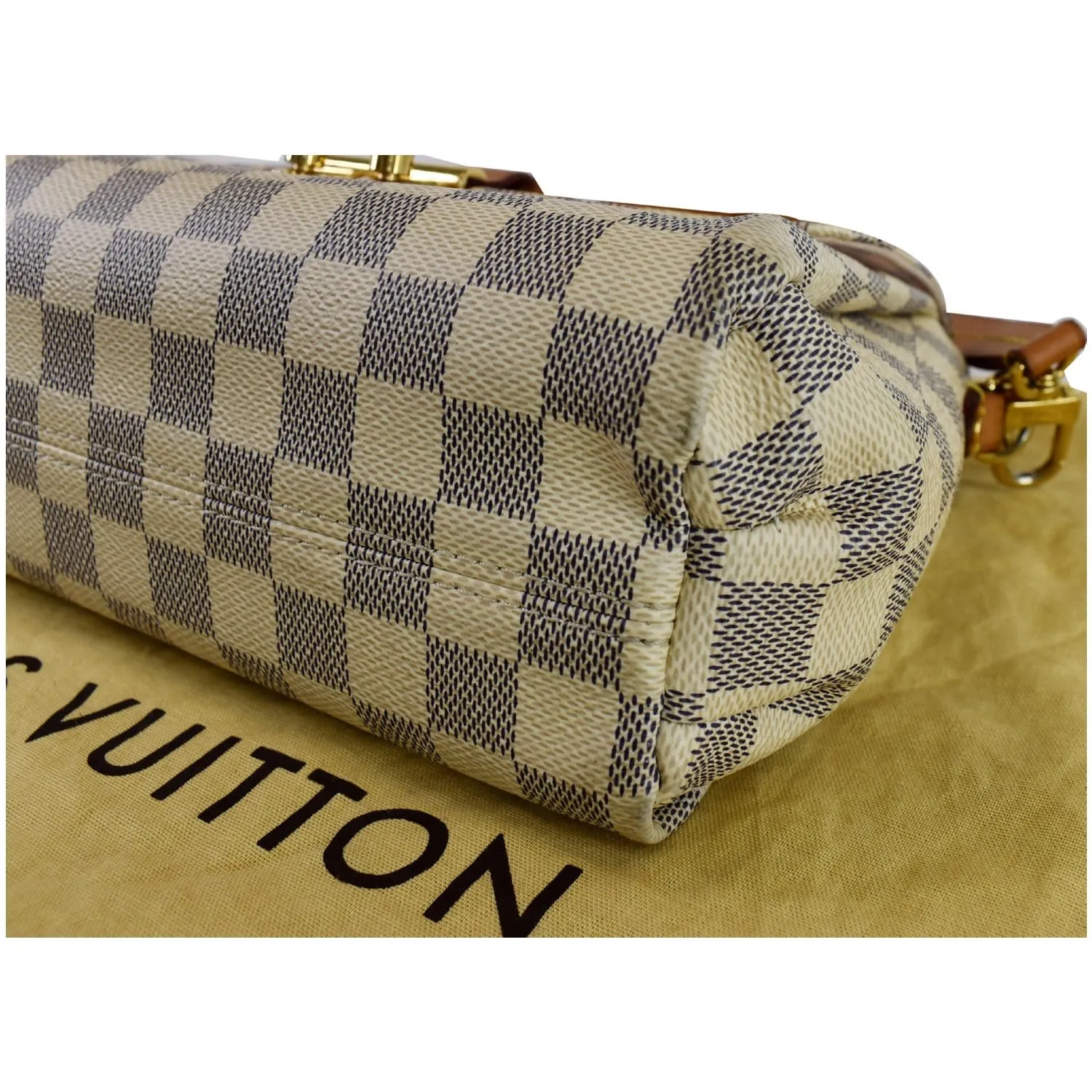 LOUIS VUITTON Croisette Damier Azur Shoulder Crossbody Bag White