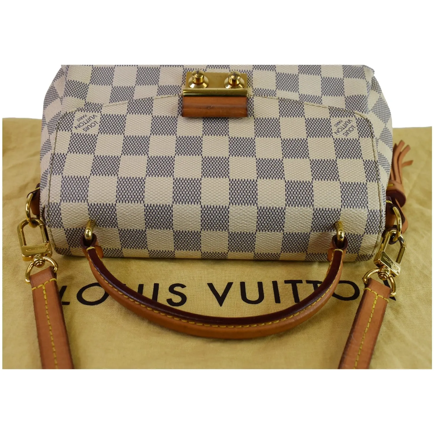 LOUIS VUITTON Croisette Damier Azur Shoulder Crossbody Bag White