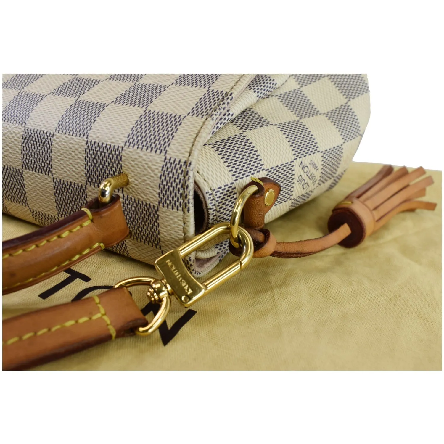 LOUIS VUITTON Croisette Damier Azur Shoulder Crossbody Bag White