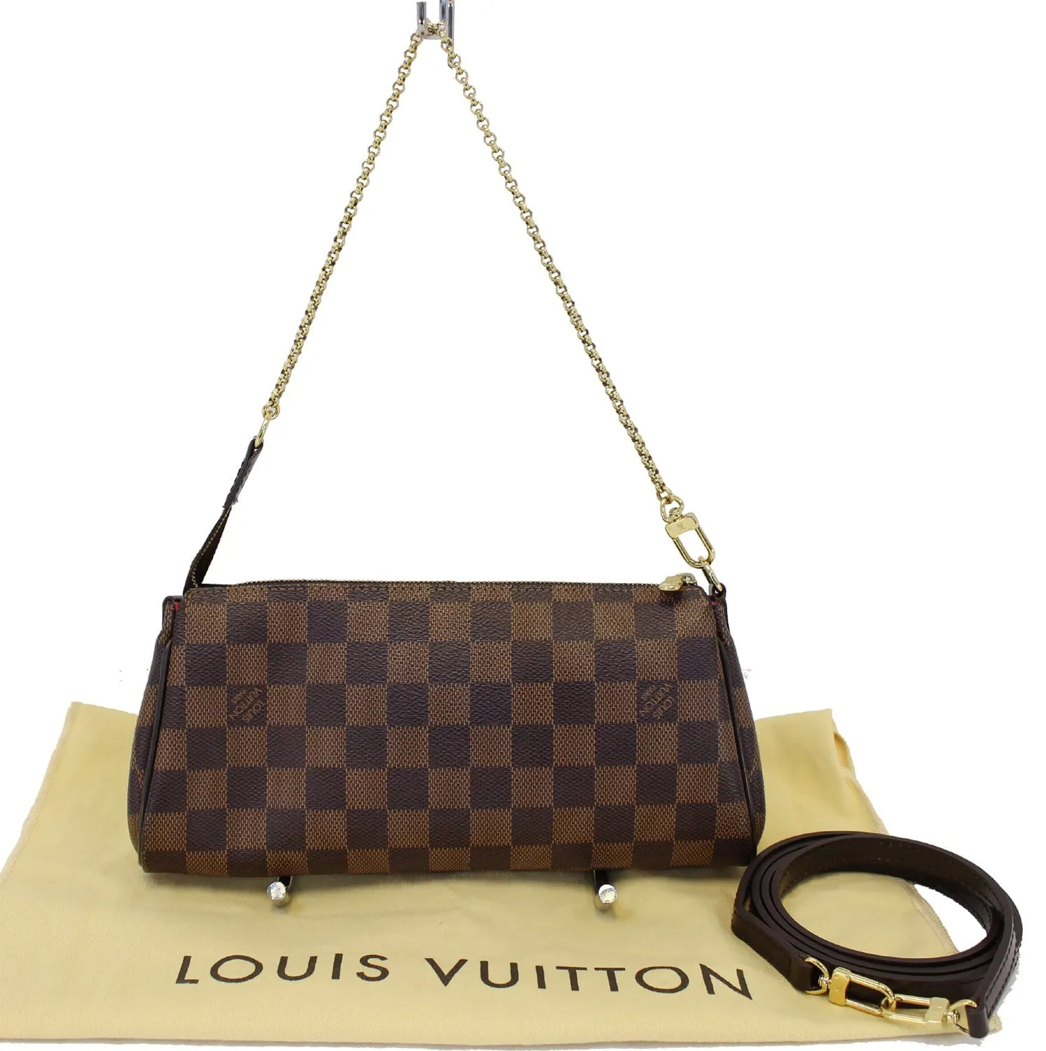 LOUIS VUITTON Damier Ebene Eva Accessories Pouch Crossbody