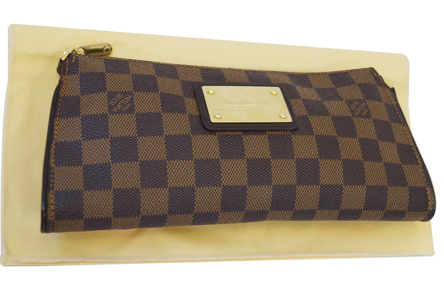 LOUIS VUITTON Damier Ebene Pochette Eva Clutch Shoulder Bag