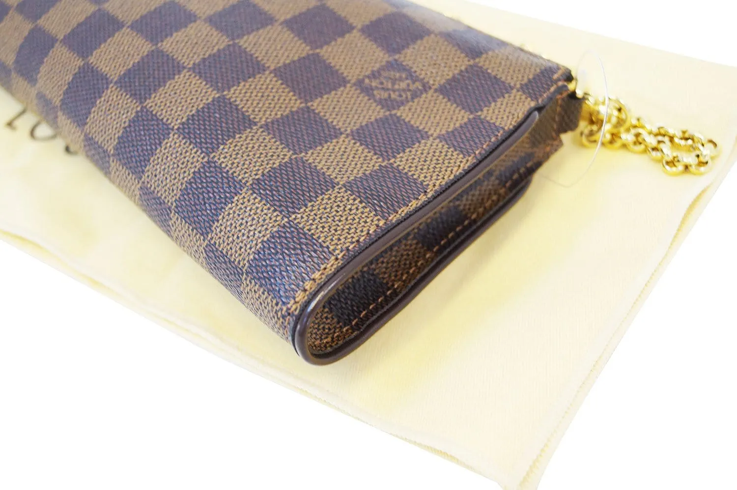 LOUIS VUITTON Damier Ebene Pochette Eva Clutch Shoulder Bag