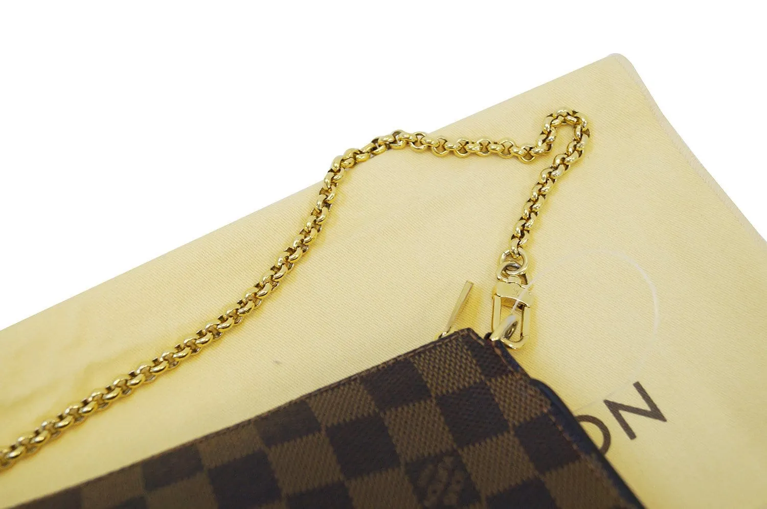 LOUIS VUITTON Damier Ebene Pochette Eva Clutch Shoulder Bag