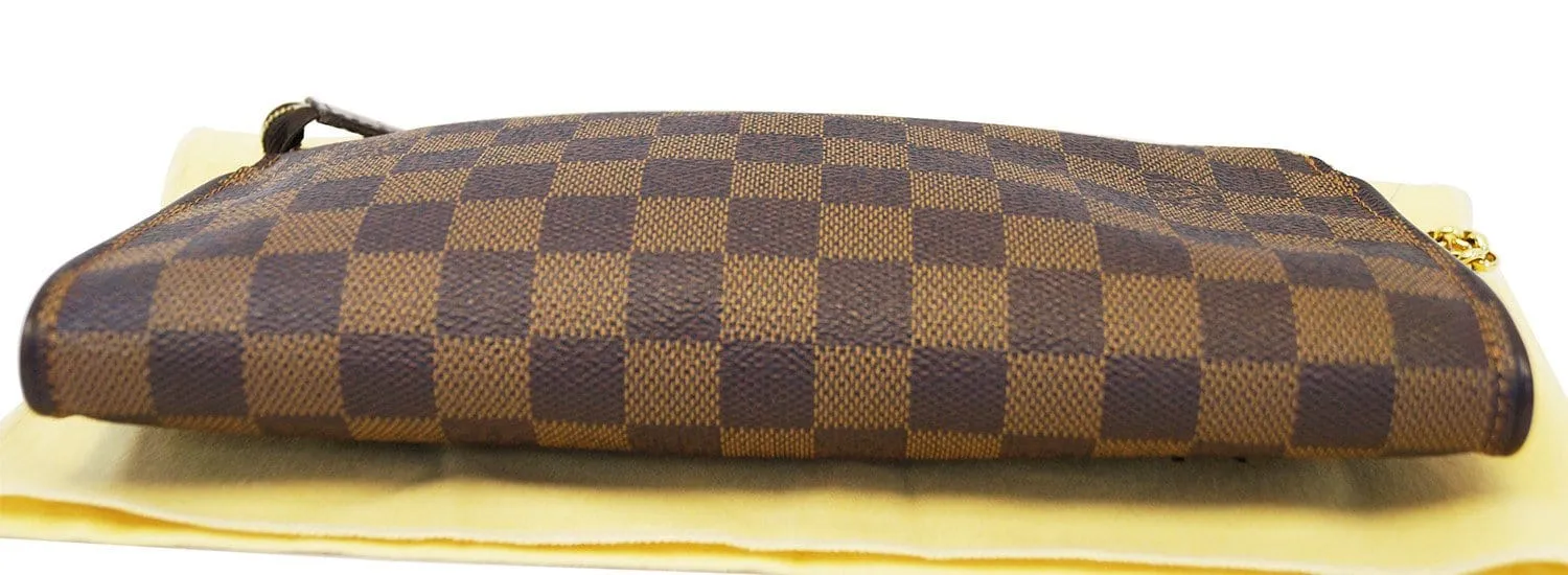 LOUIS VUITTON Damier Ebene Pochette Eva Clutch Shoulder Bag