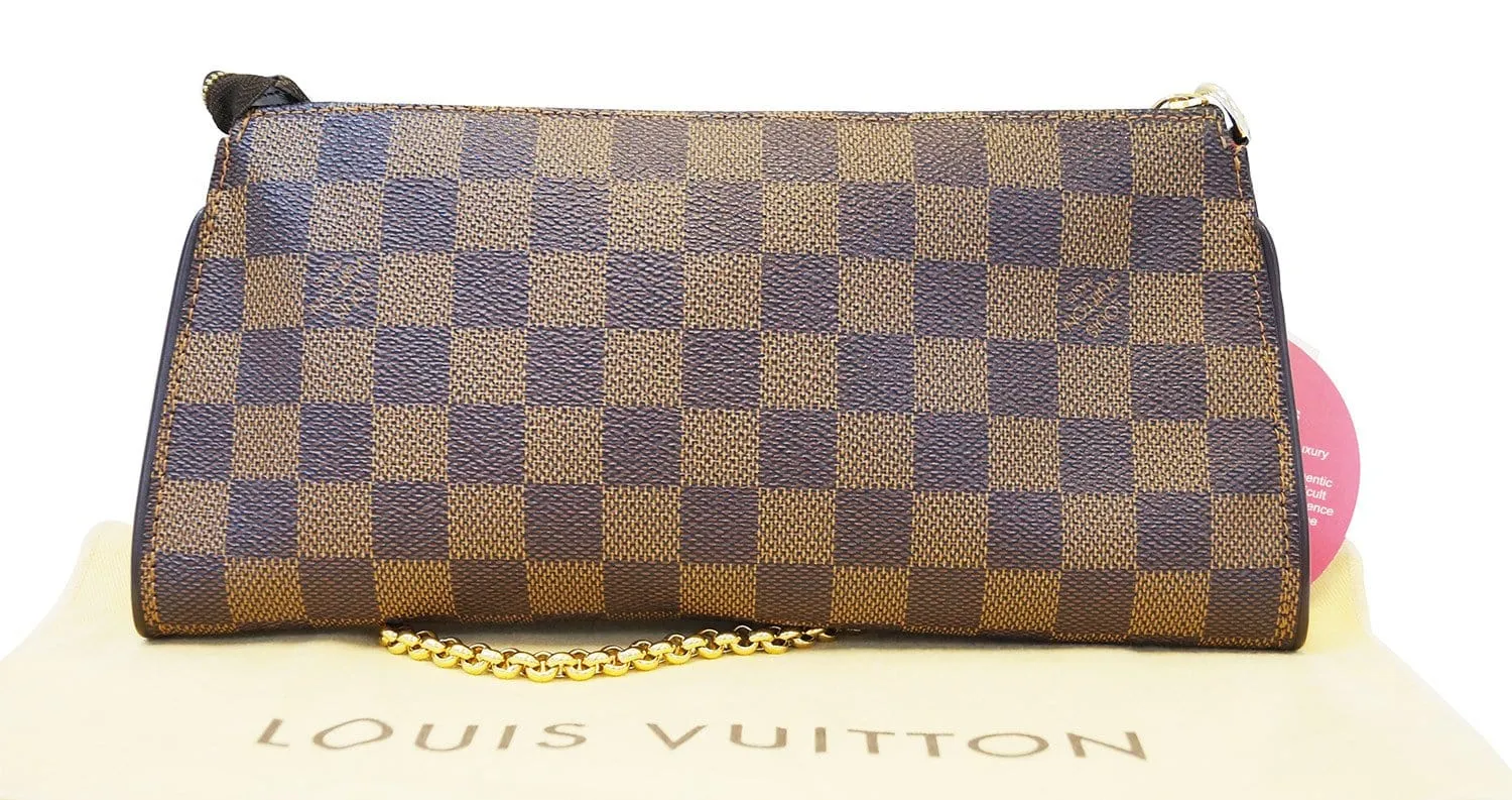 LOUIS VUITTON Damier Ebene Pochette Eva Clutch Shoulder Bag