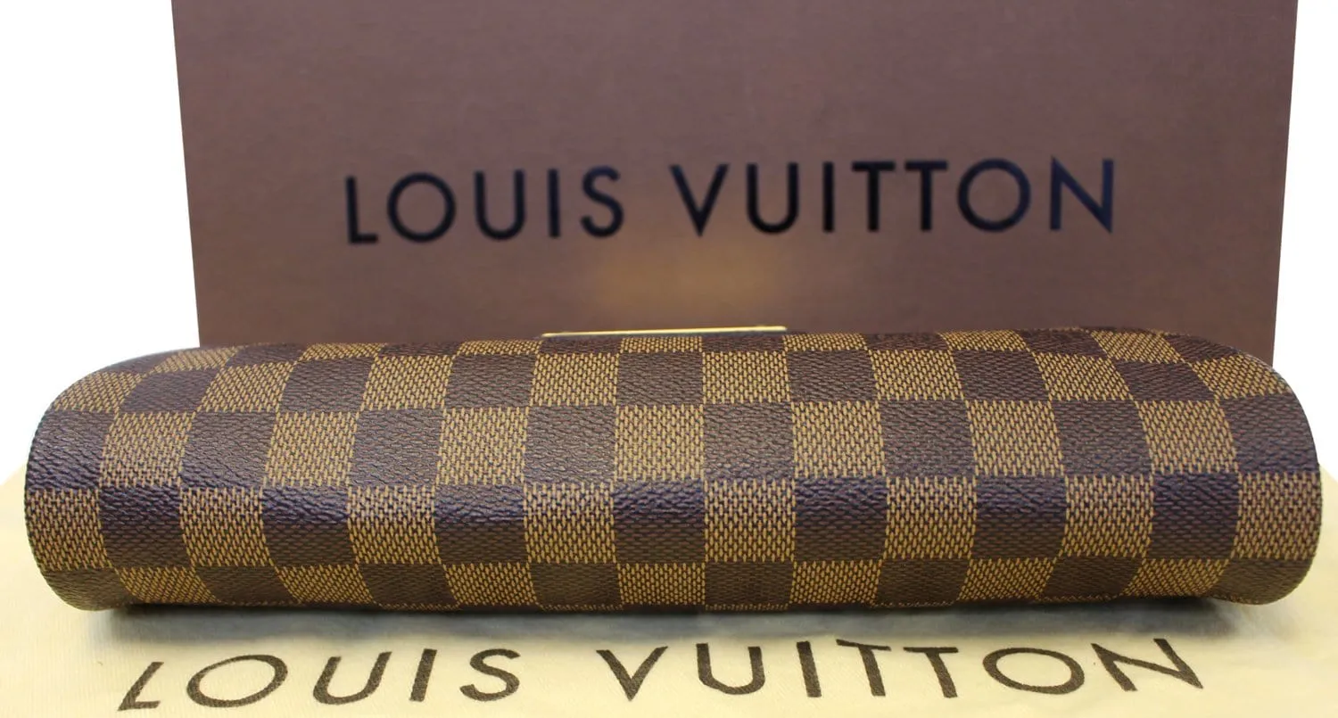 LOUIS VUITTON Damier Ebene Pochette Eva Clutch Shoulder Crossbody Bag