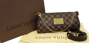 LOUIS VUITTON Damier Ebene Pochette Eva Clutch Shoulder Crossbody Bag