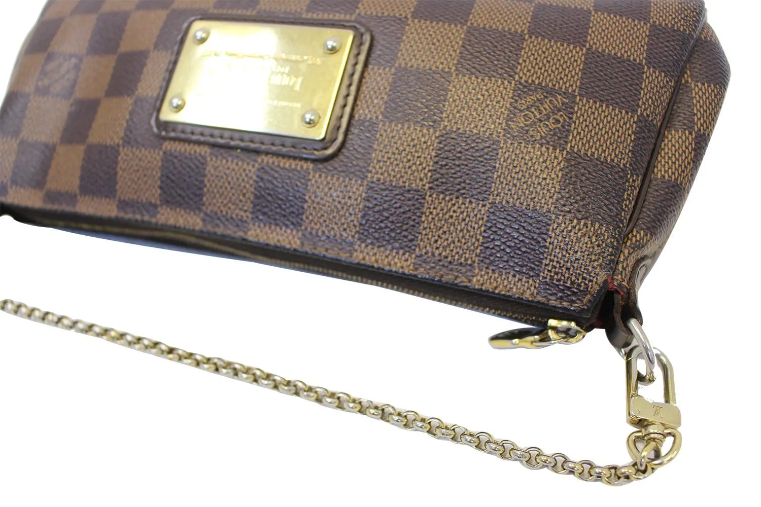 LOUIS VUITTON Damier Ebene Pochette Eva Clutch Shoulder Crossbody Bag