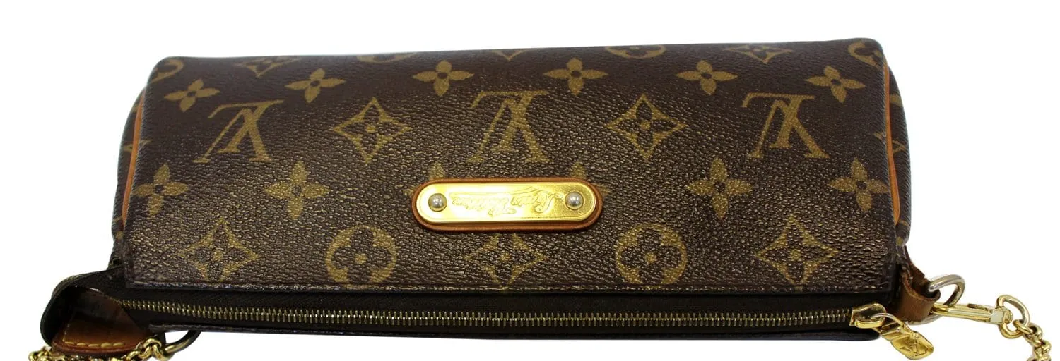 LOUIS VUITTON Monogram Canvas Pochette Eva Clutch Crossbody Bag