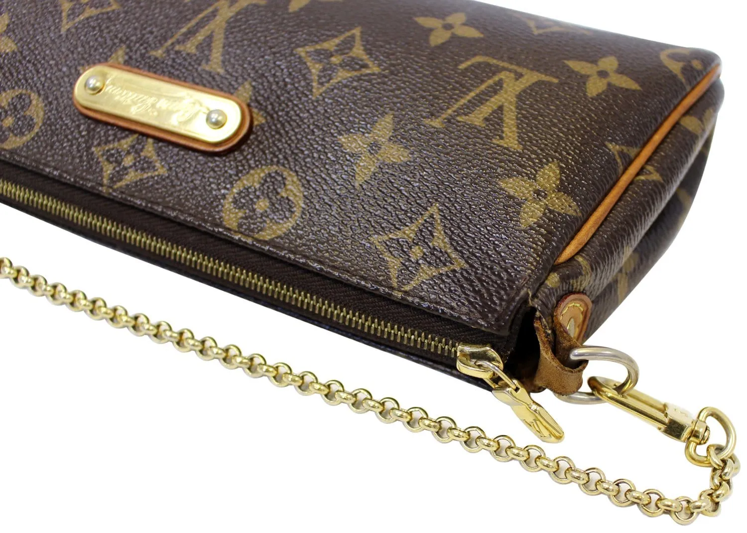 LOUIS VUITTON Monogram Canvas Pochette Eva Clutch Crossbody Bag
