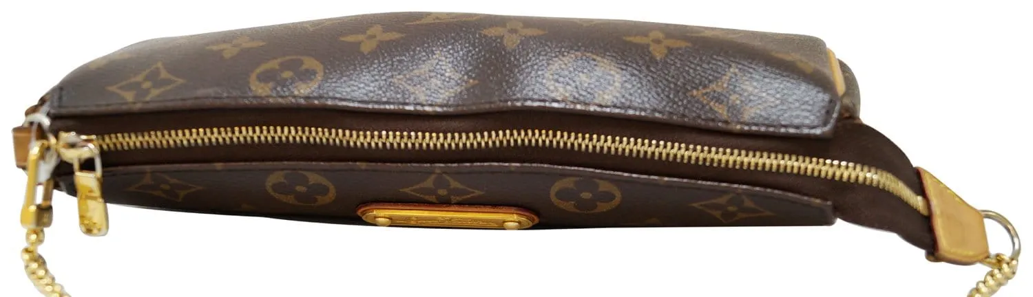 LOUIS VUITTON Monogram Canvas Pochette Eva Clutch Crossbody Bag