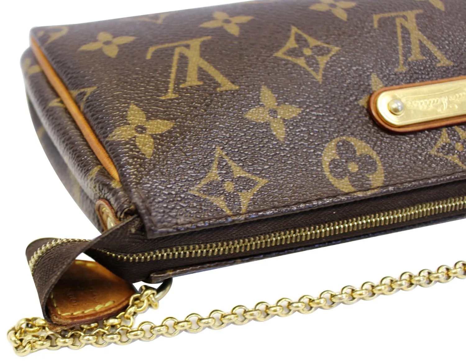 LOUIS VUITTON Monogram Canvas Pochette Eva Clutch Crossbody Bag
