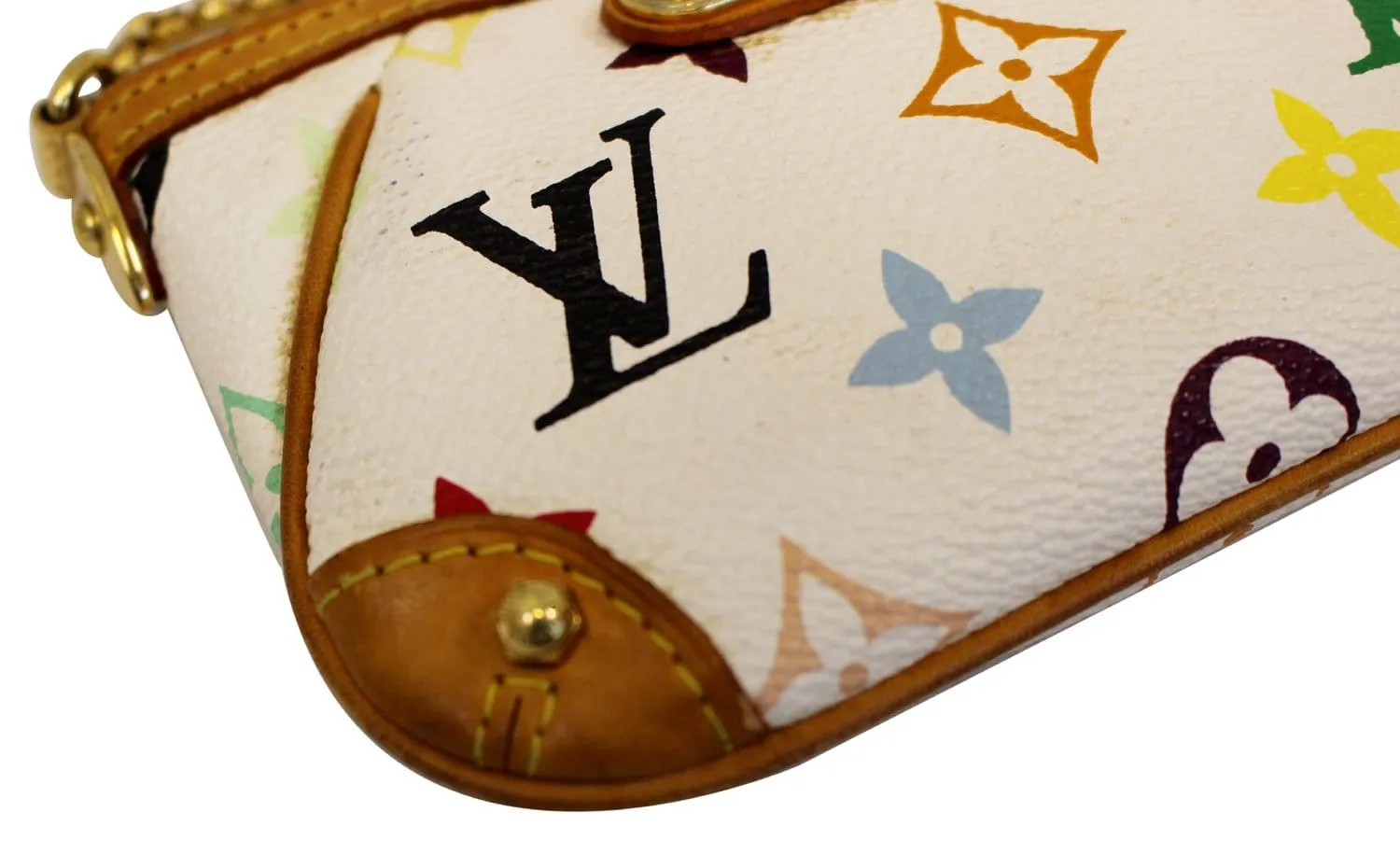 LOUIS VUITTON White Monogram Multicolore Milla PM Clutch Bag