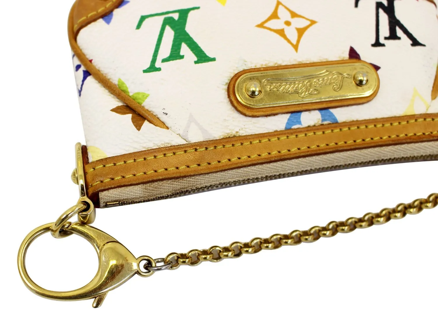 LOUIS VUITTON White Monogram Multicolore Milla PM Clutch Bag