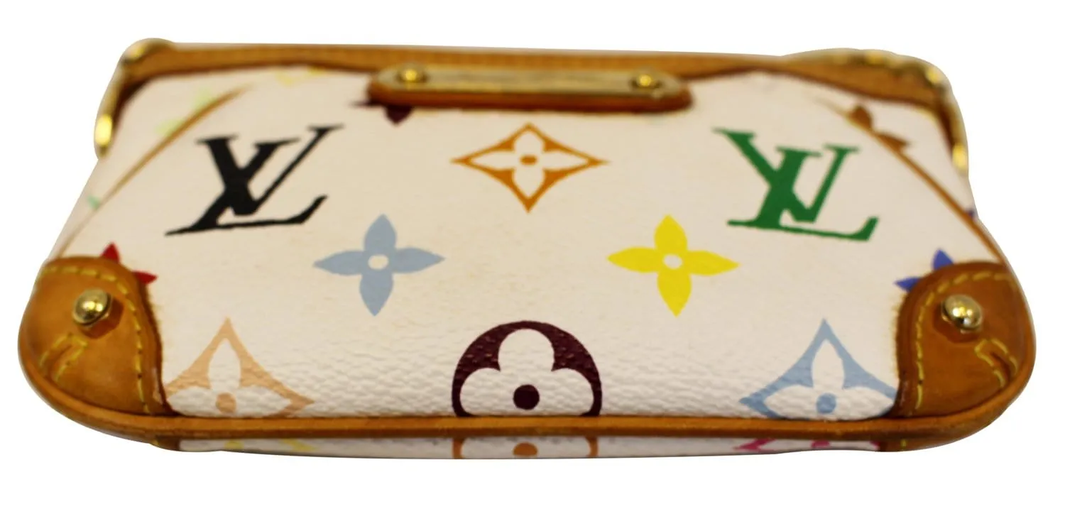 LOUIS VUITTON White Monogram Multicolore Milla PM Clutch Bag