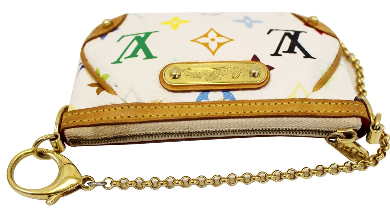 LOUIS VUITTON White Monogram Multicolore Milla PM Clutch Bag