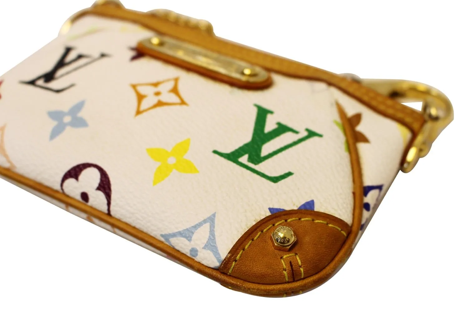 LOUIS VUITTON White Monogram Multicolore Milla PM Clutch Bag