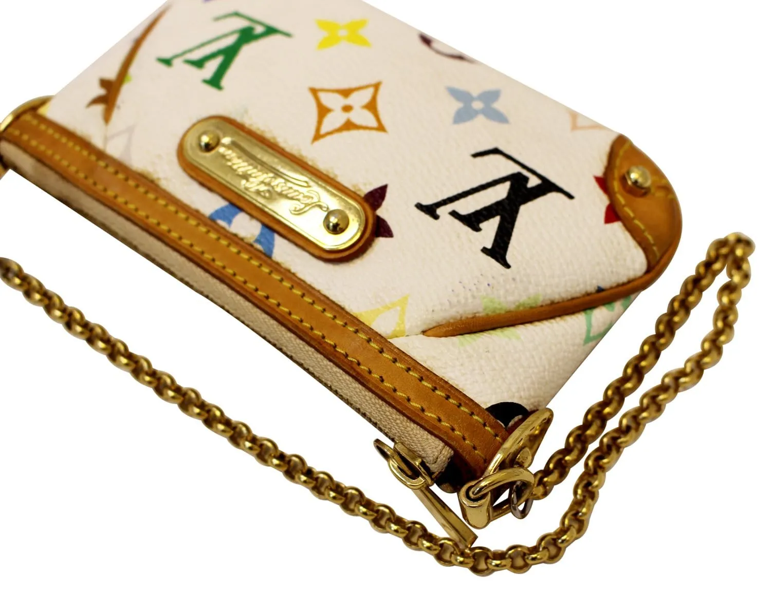 LOUIS VUITTON White Monogram Multicolore Milla PM Clutch Bag