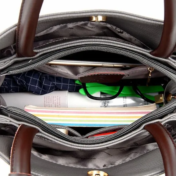 <bold>Tote / Crossbody Bag <br>Genuine-Leather