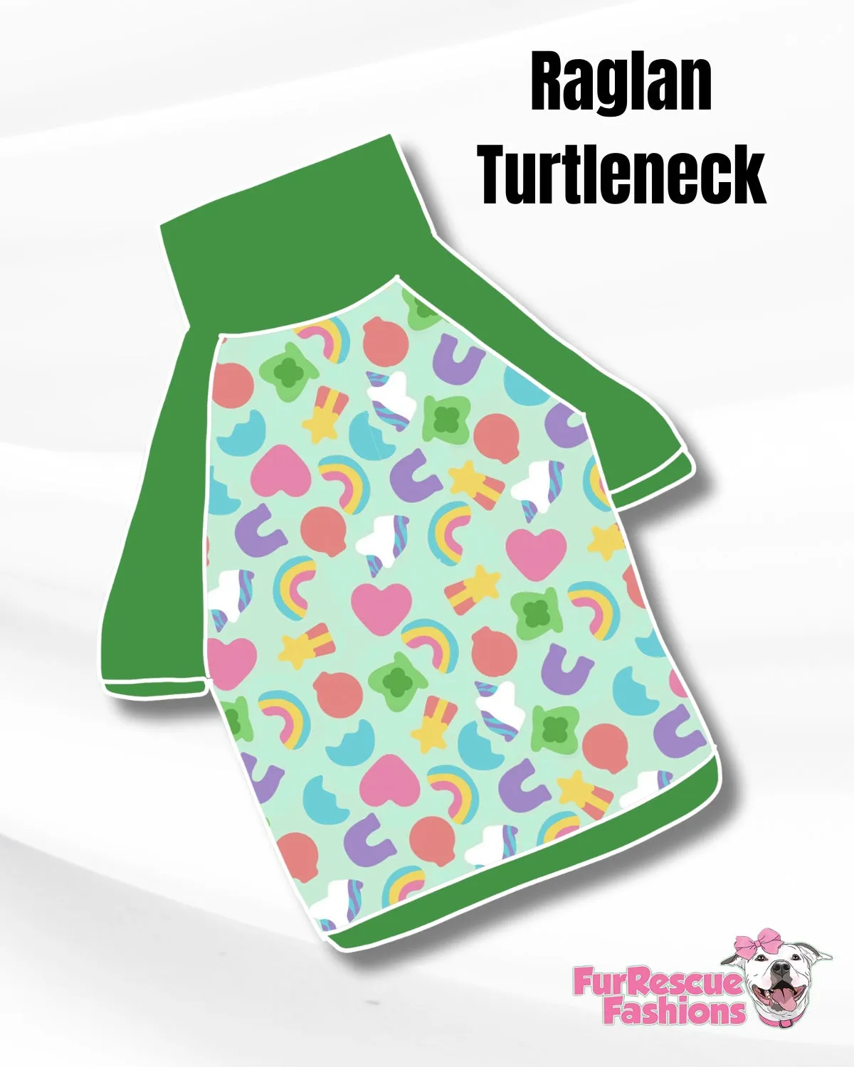 Lucky Charms - Dog Pajama with Green Neck & Trim/Sleeves