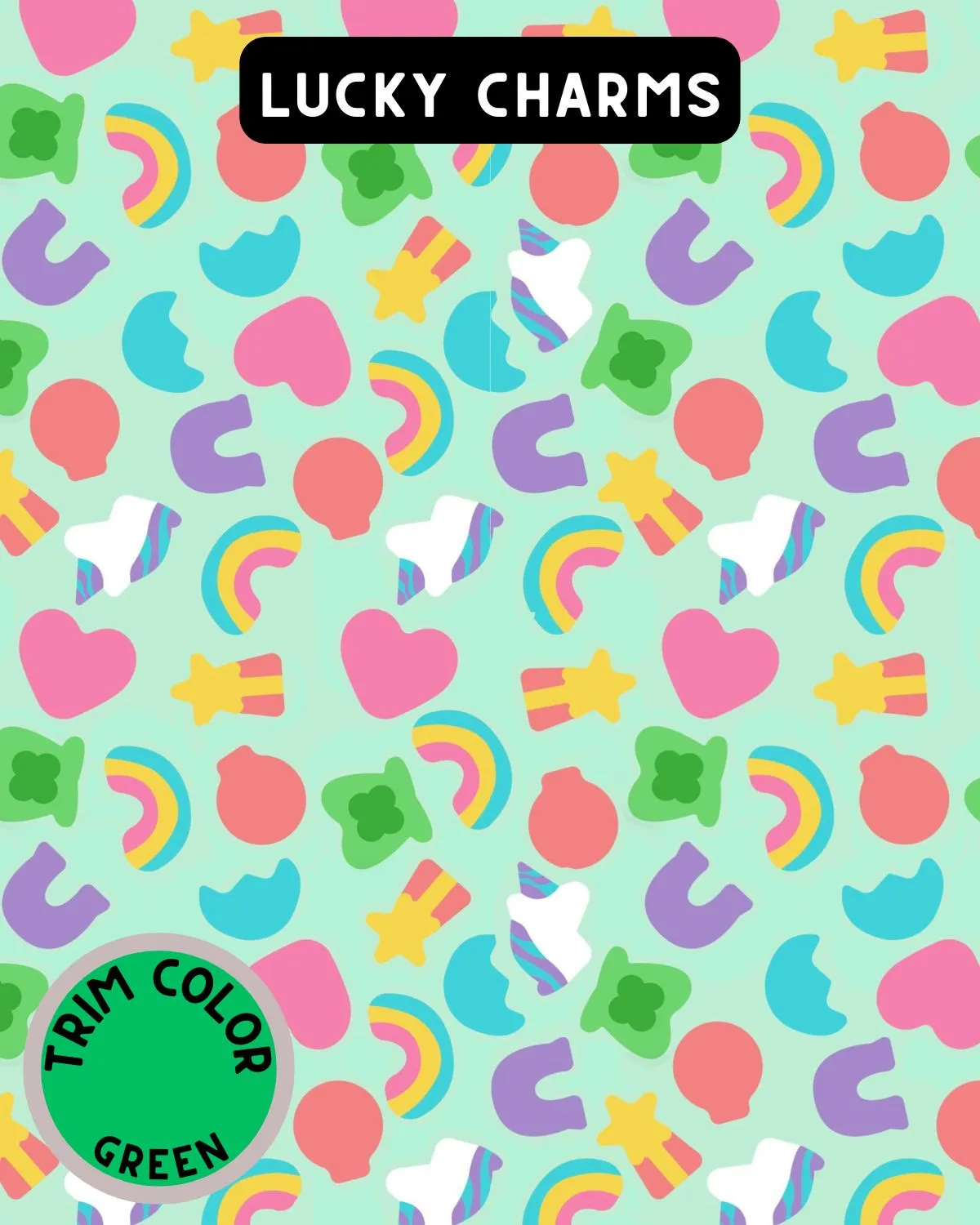 Lucky Charms - Dog Pajama with Green Neck & Trim/Sleeves