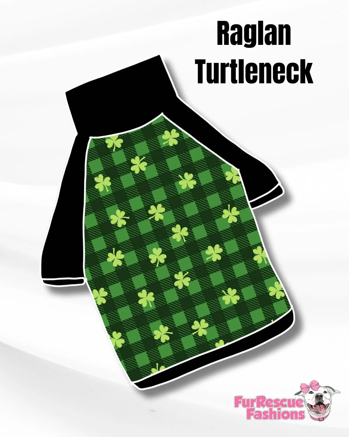 Lucky Plaid - Dog Pajama with Black Neck & Trim/Sleeves