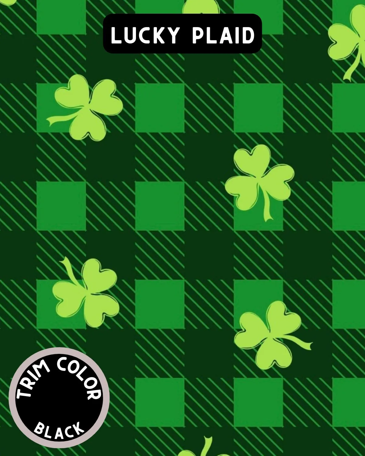 Lucky Plaid - Dog Pajama with Black Neck & Trim/Sleeves