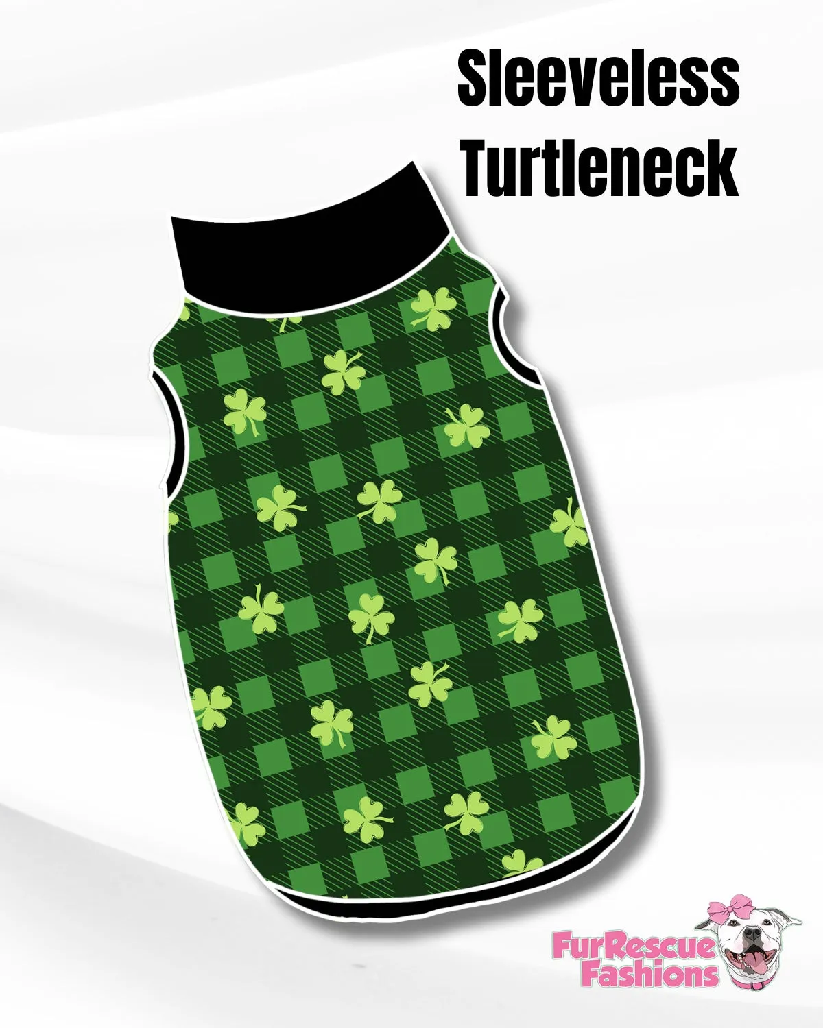 Lucky Plaid - Dog Pajama with Black Neck & Trim/Sleeves