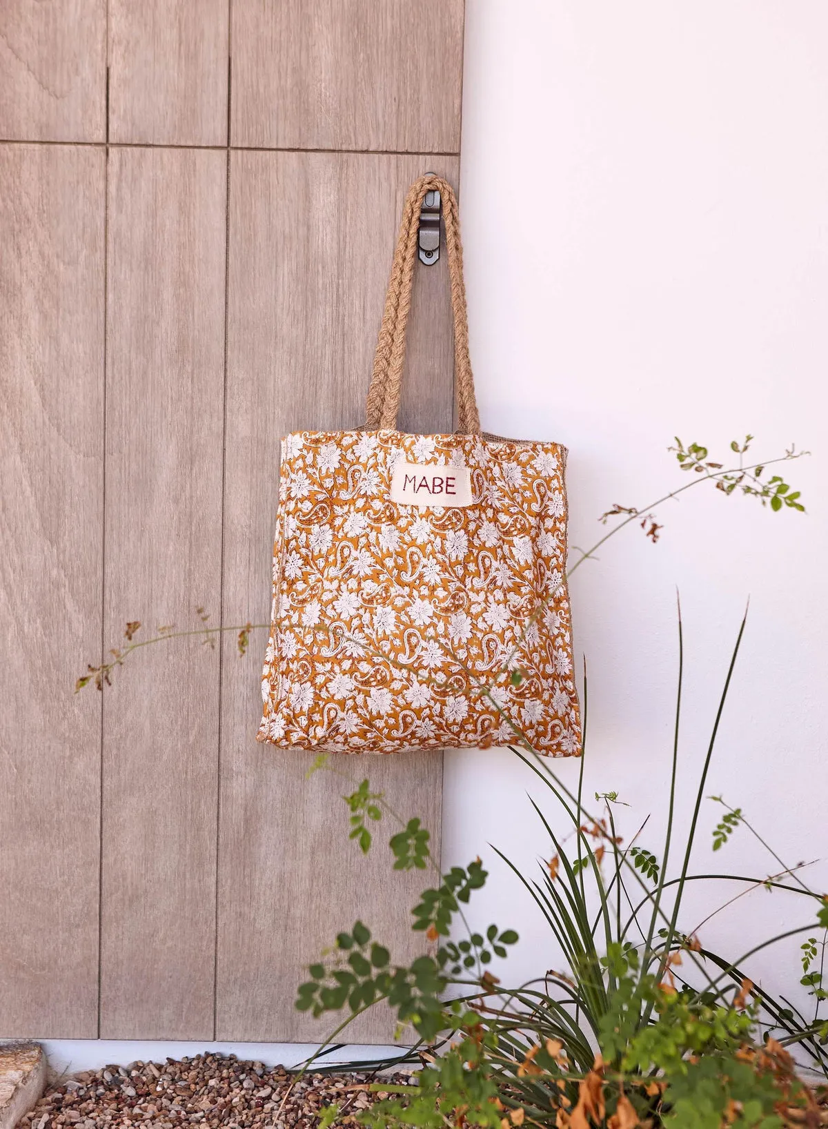 M.A.B.E  - Block-print & Jute Tote