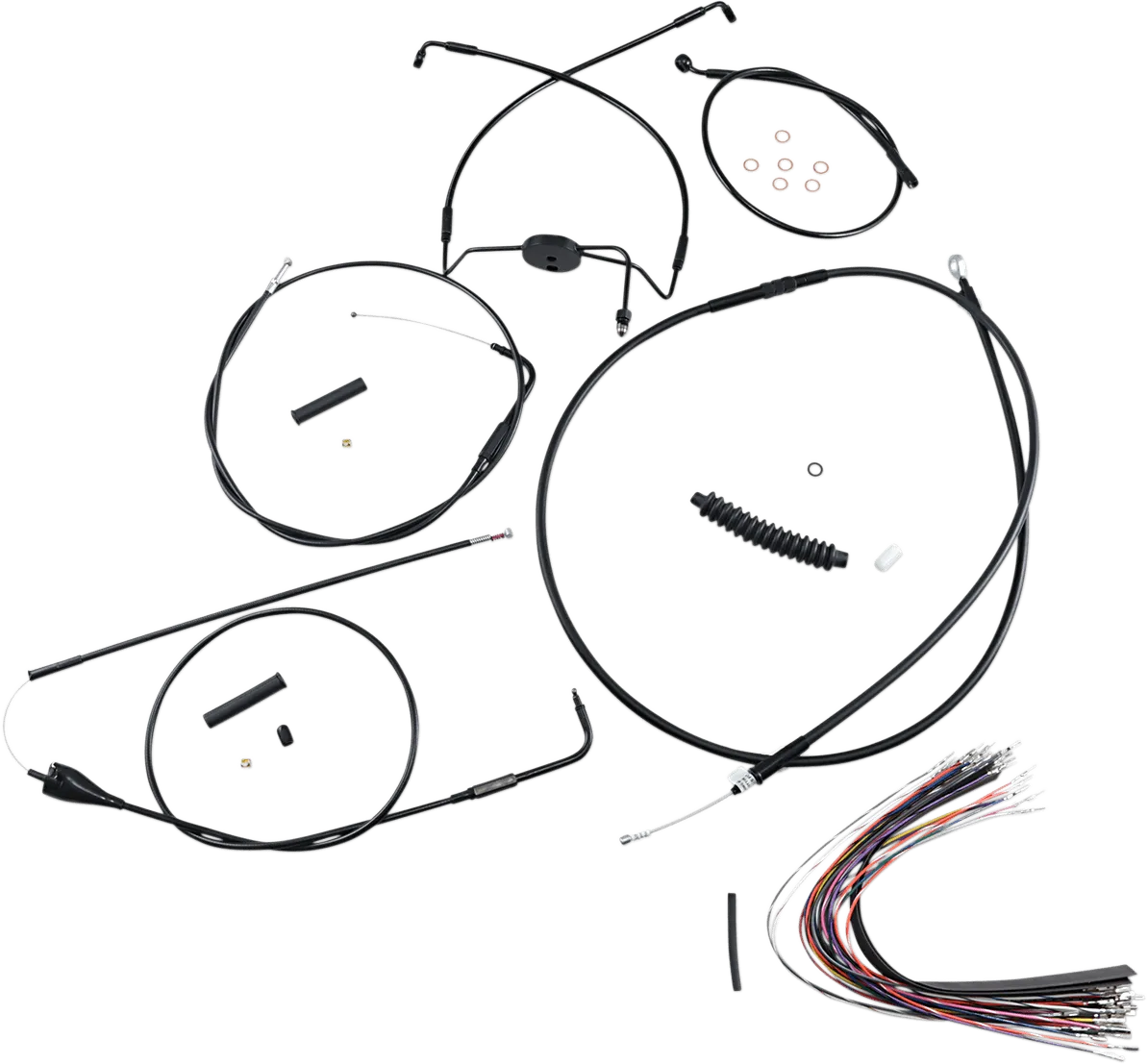 Magnum 486291 Black Vinyl XR Handlebar Installation Kit with Black Fittings for 12-14in. Ape