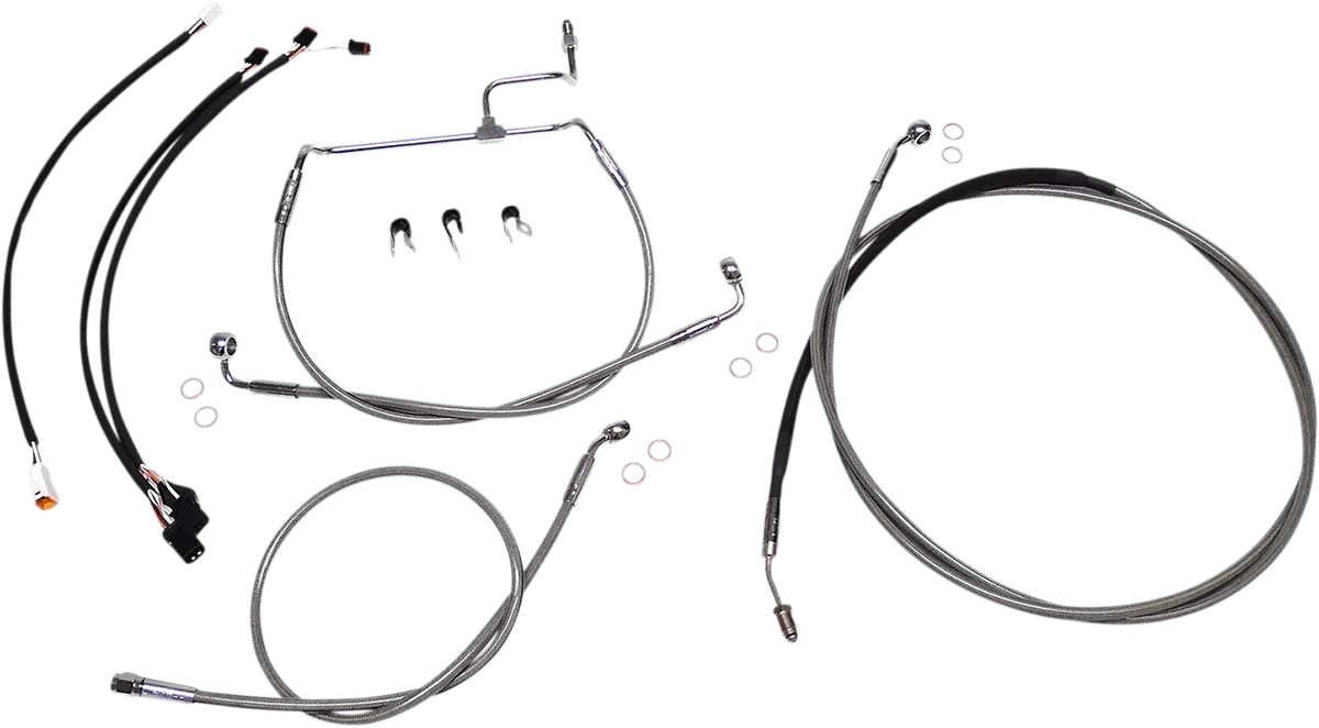 Magnum 589831 Stainless Steel Handlebar Installation Kit with Chrome Fittings for 12-14in. Ape