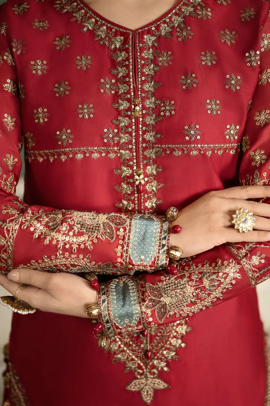 MARIA B | SATEEN COLLECTION 2023 | Ruby Red CST-602