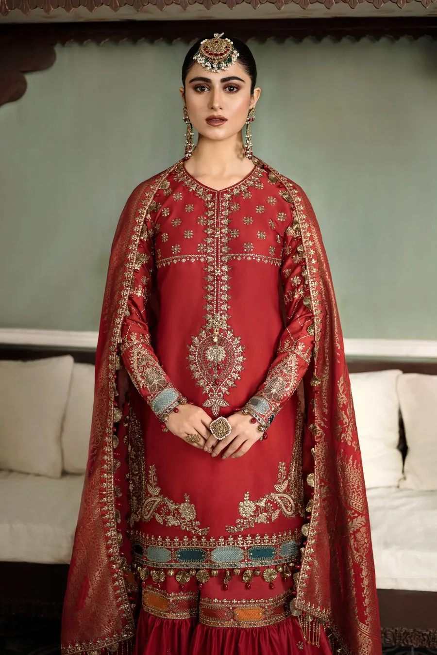MARIA B | SATEEN COLLECTION 2023 | Ruby Red CST-602