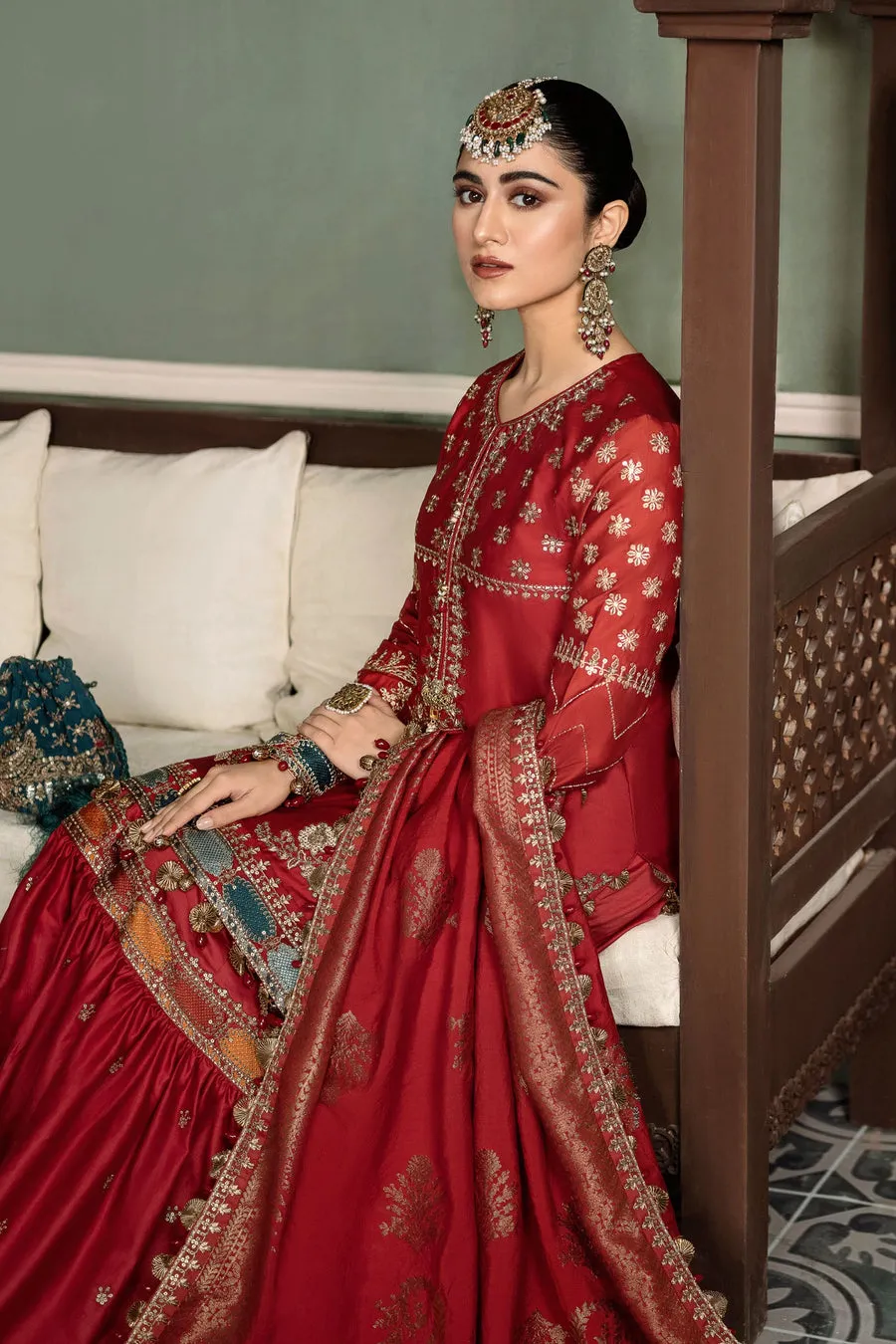 MARIA B | SATEEN COLLECTION 2023 | Ruby Red CST-602