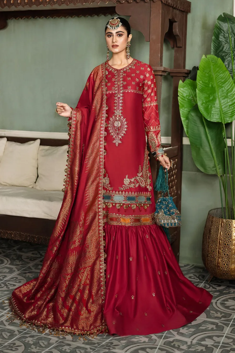 MARIA B | SATEEN COLLECTION 2023 | Ruby Red CST-602