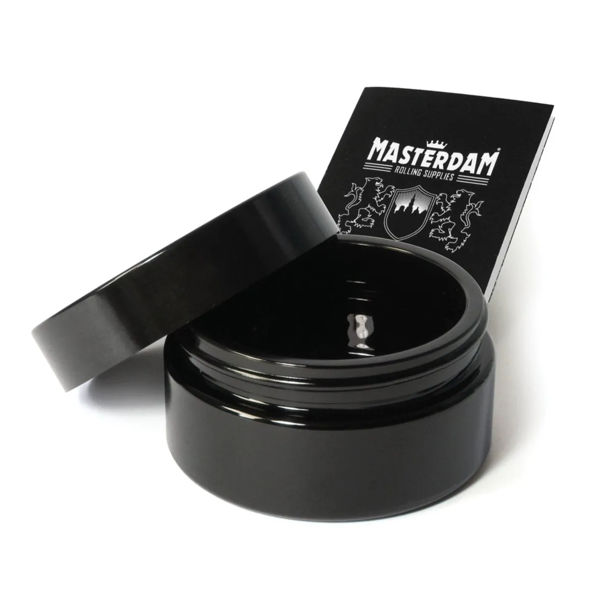 Masterdam Jars 100ml StashShield Ultraviolet Glass Jar - Smell-Proof Ultraviolet Storage Refillable Stash Jar Container Low Profile Wide-Mouth