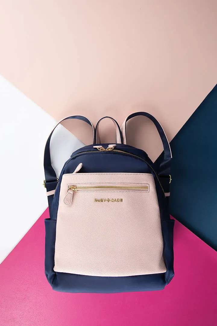 Maye - (Nylon) Navy, Blush & Gold