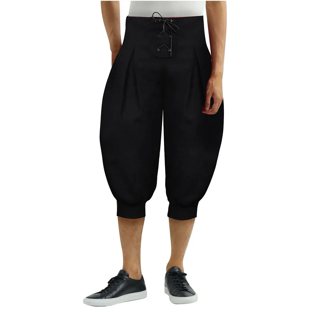 Medieval Renaissance Viking Cosplay Pants Harem Cropped Trousers Halloween Carnival Suit