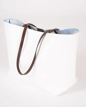 medium essential tote - linen calf