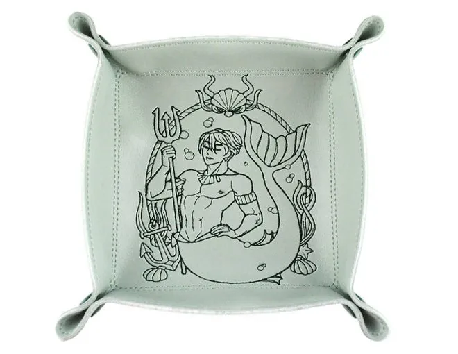 Merman dice tray in sea foam green.