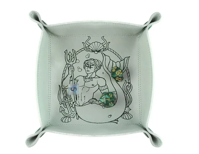 Merman dice tray in sea foam green.