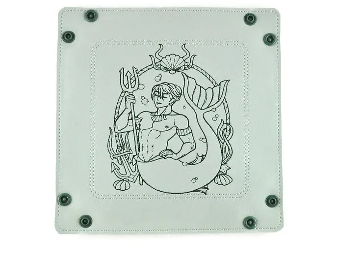 Merman dice tray in sea foam green.